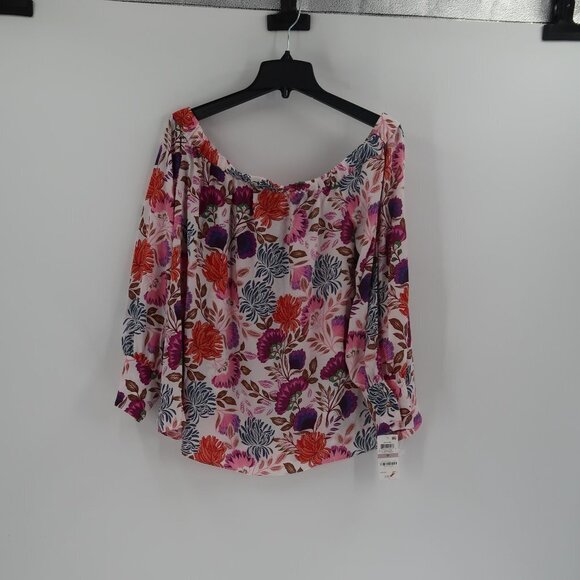 INC International Concepts Floral Blouse Lovely Lobelia in Bloom Size 1X NWT - Picture 4 of 9